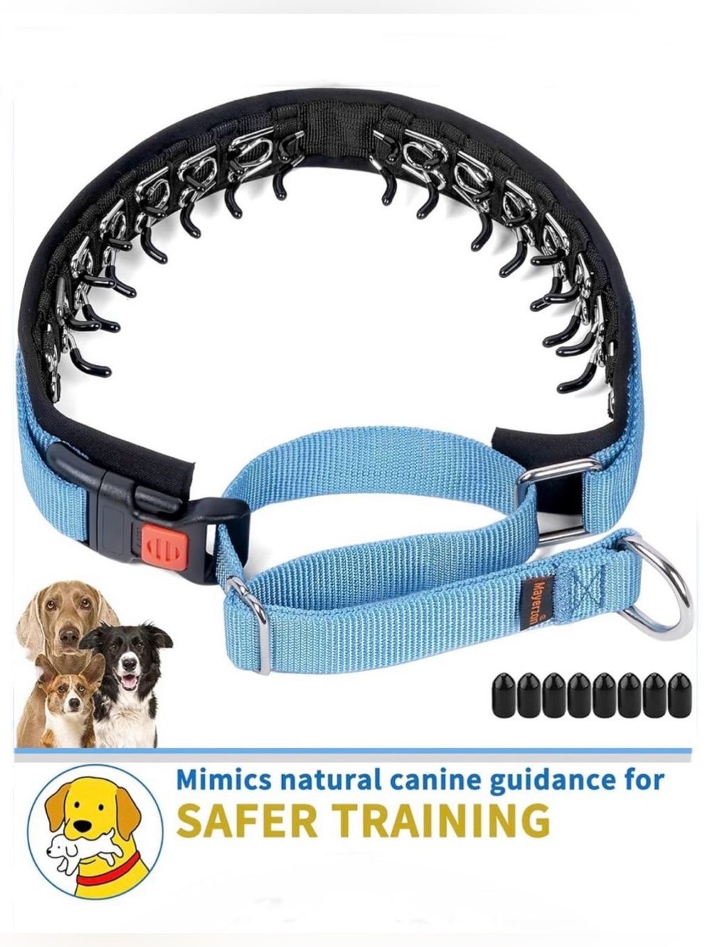 Mayerzon No Pull Dog Collar, Patented Martingale Collar for Small Medium Large D
